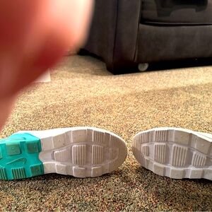 Worn once. Nike air grey, teal and a little pink